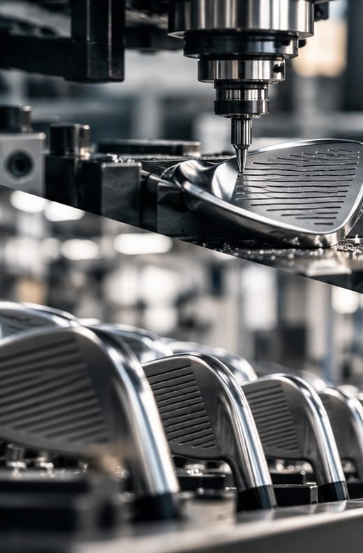 Proceso de manufactura de palos de golf en la planta